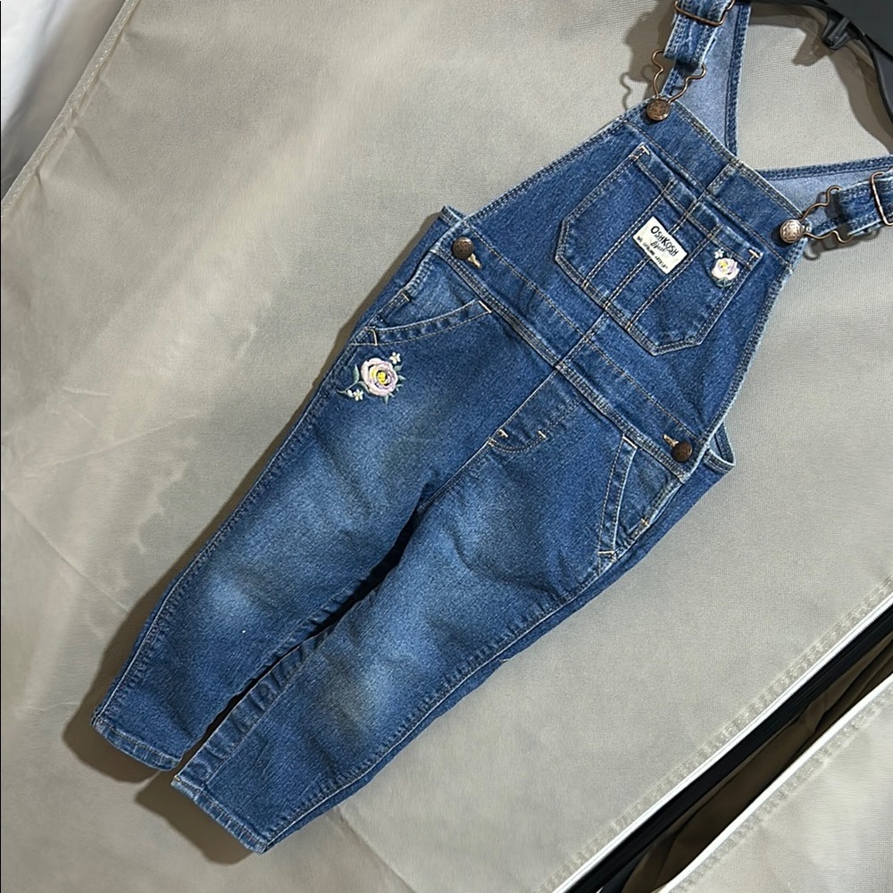 🔥Oshkosh Blue Denim Overalls with Embroidery-girls